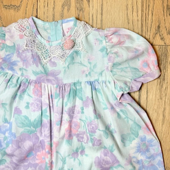 Vintage Polly Flinders Floral Bubble Bottom Babygirl Onepiece Romper 18 Months - Picture 4 of 14